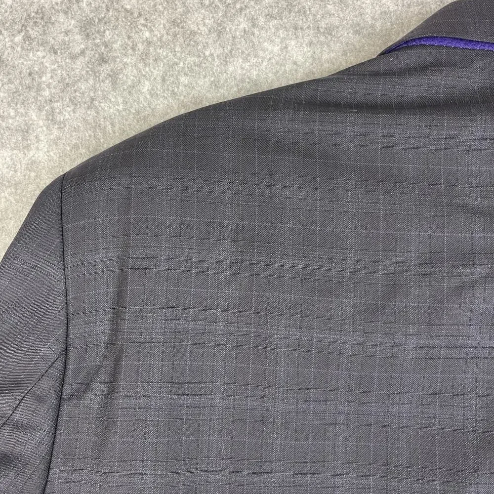 Ted Baker Endurance Blazer Sport Coat Mens‎ 46XL Blue Gray Plaid Wool 2 Button